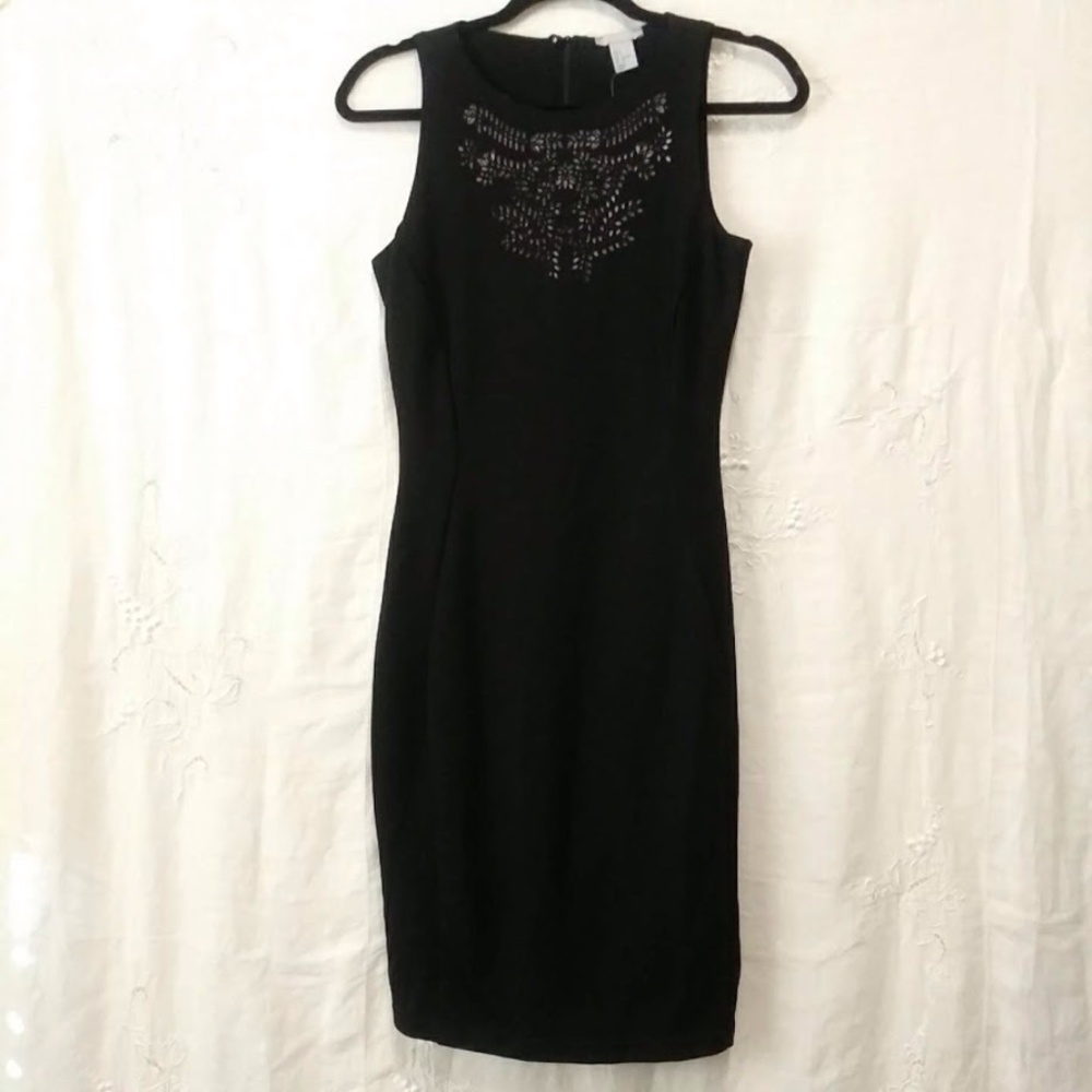H&M Sheath Sleeveless Little Black Dress Cutout Design NWT - Picture 4 of 10